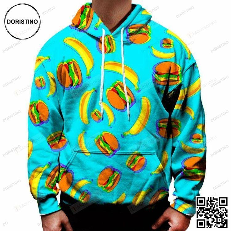 Bananas And Burgers For Unisex 3d All Over Print Hoodie