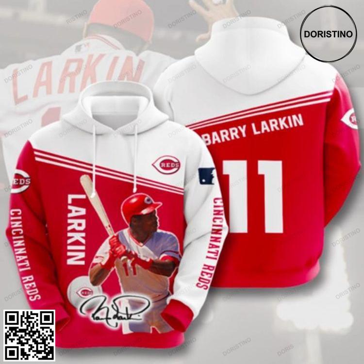 Barry Larkin Red Awesome 3D Hoodie