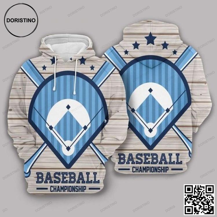 Baseball Blue And White Amazing 3d Printed Sublimation Awesome 3D Hoodie