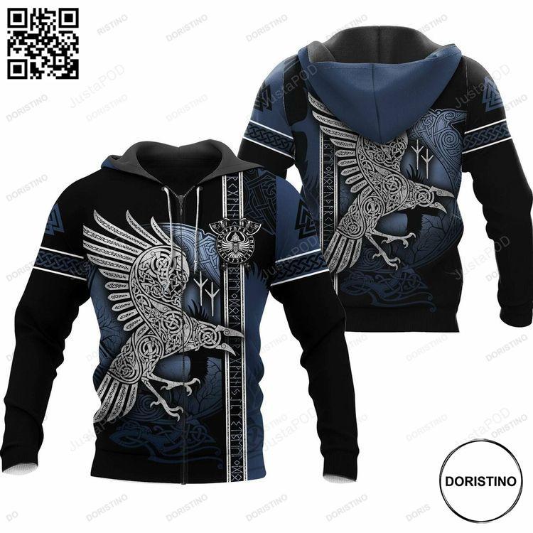 Beautiful The Raven Of Viking 3d Awesome 3D Hoodie