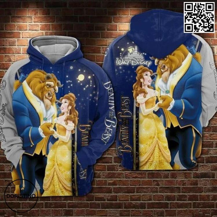 Beauty And The Beast Movie Disney Over Print Limited Edition 3D Hoodie