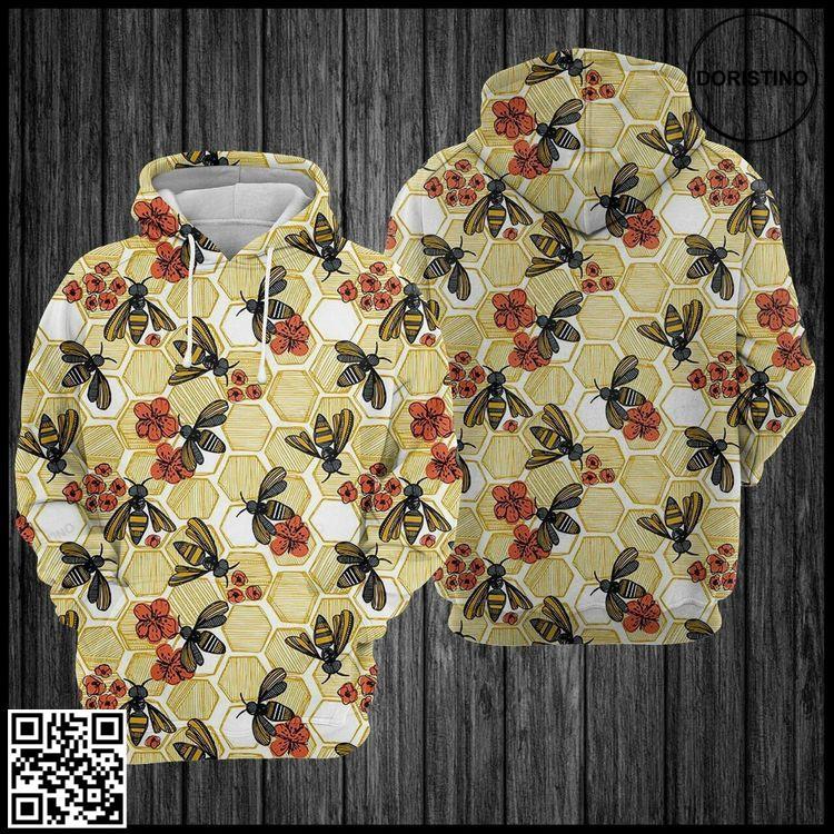 Bee Awesome 3d All Over Print Hoodie