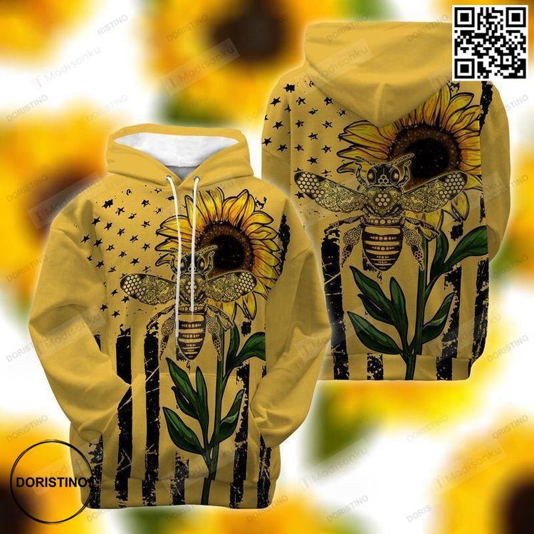 Bee Sunflower 3d All Over Print Hoodie