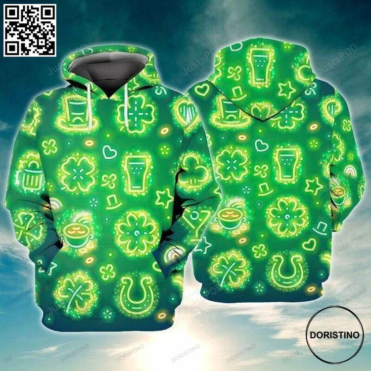 Beer Shamrock Pattern St Patrick Green 3d All Print Limited Edition 3D Hoodie