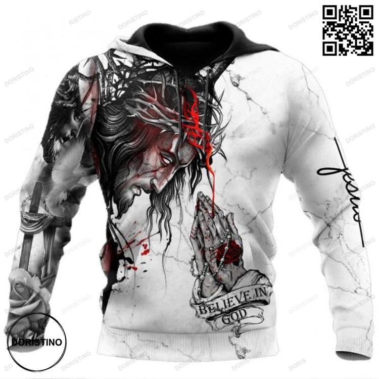 Believe In God Praying Hand Jesus Limited Edition 3D Hoodie