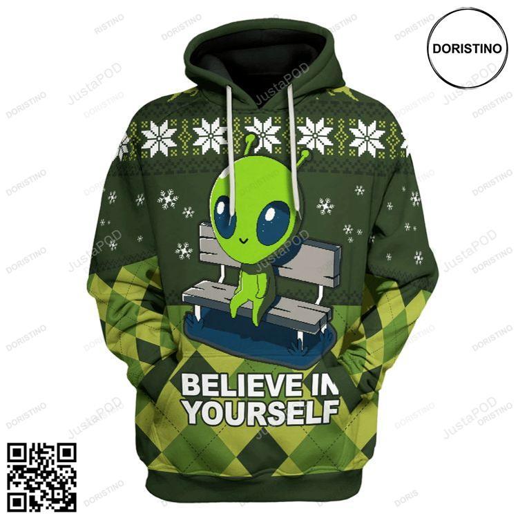 Believe In Yourself Alien 3d Awesome 3D Hoodie