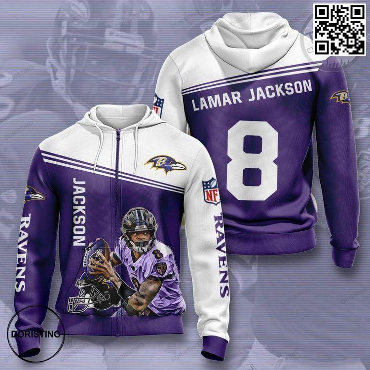 Best Sellers Baltimore Ravens Zip-up Nfl Clothes All Over Print Hoodie