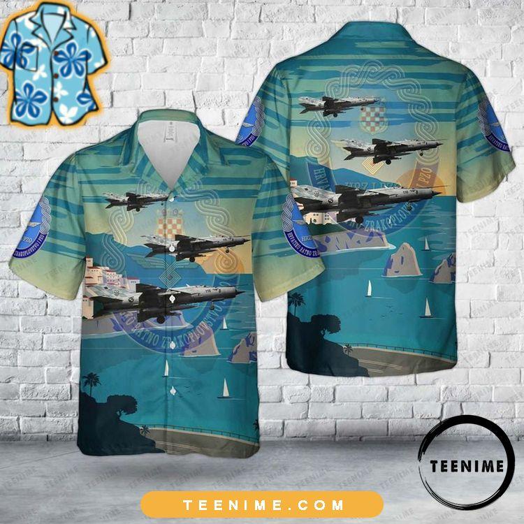 Croatian Air Force Mikoyan-gurevich Mig-21bisd Fishbed L All Over Print Teenime Hawaiian Shirt