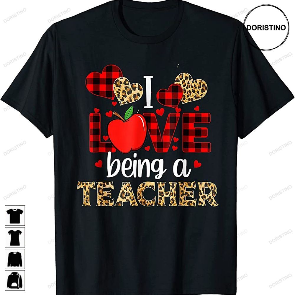 I Love Being A Teacher T Leopard Valentines Day Trending Style