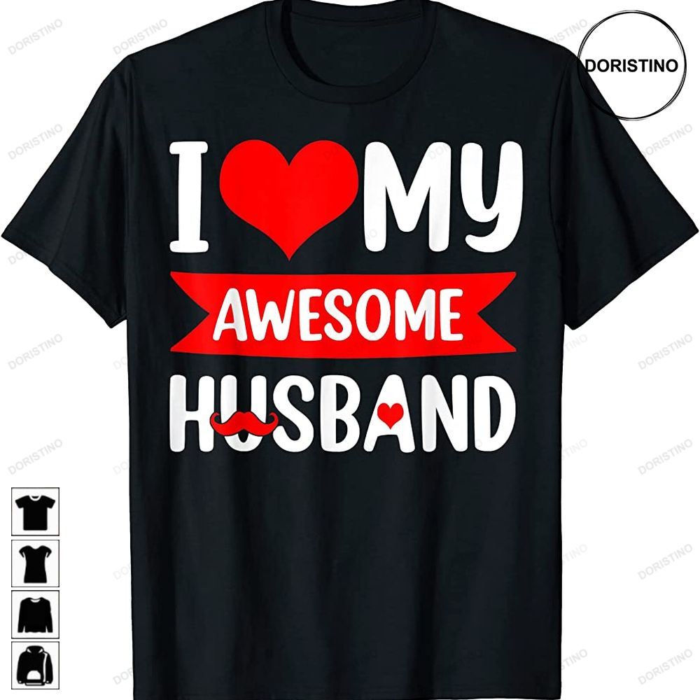 I Love My Husband Red Heart Valentines Day Matching Couple Limited Edition T-shirts