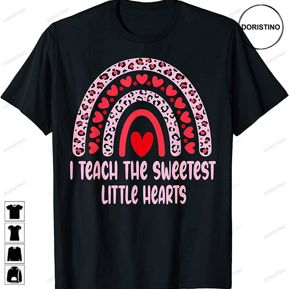 I Teach The Sweetest Teacher Hearts Rainbow Valentines Day Trending Style