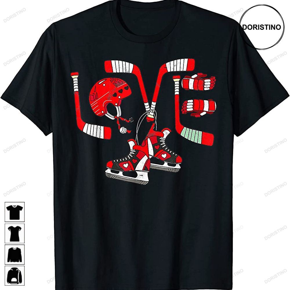 Ice Hockey Heart Valentines Day Love Gifts Boys Girls Goalie Trending Style