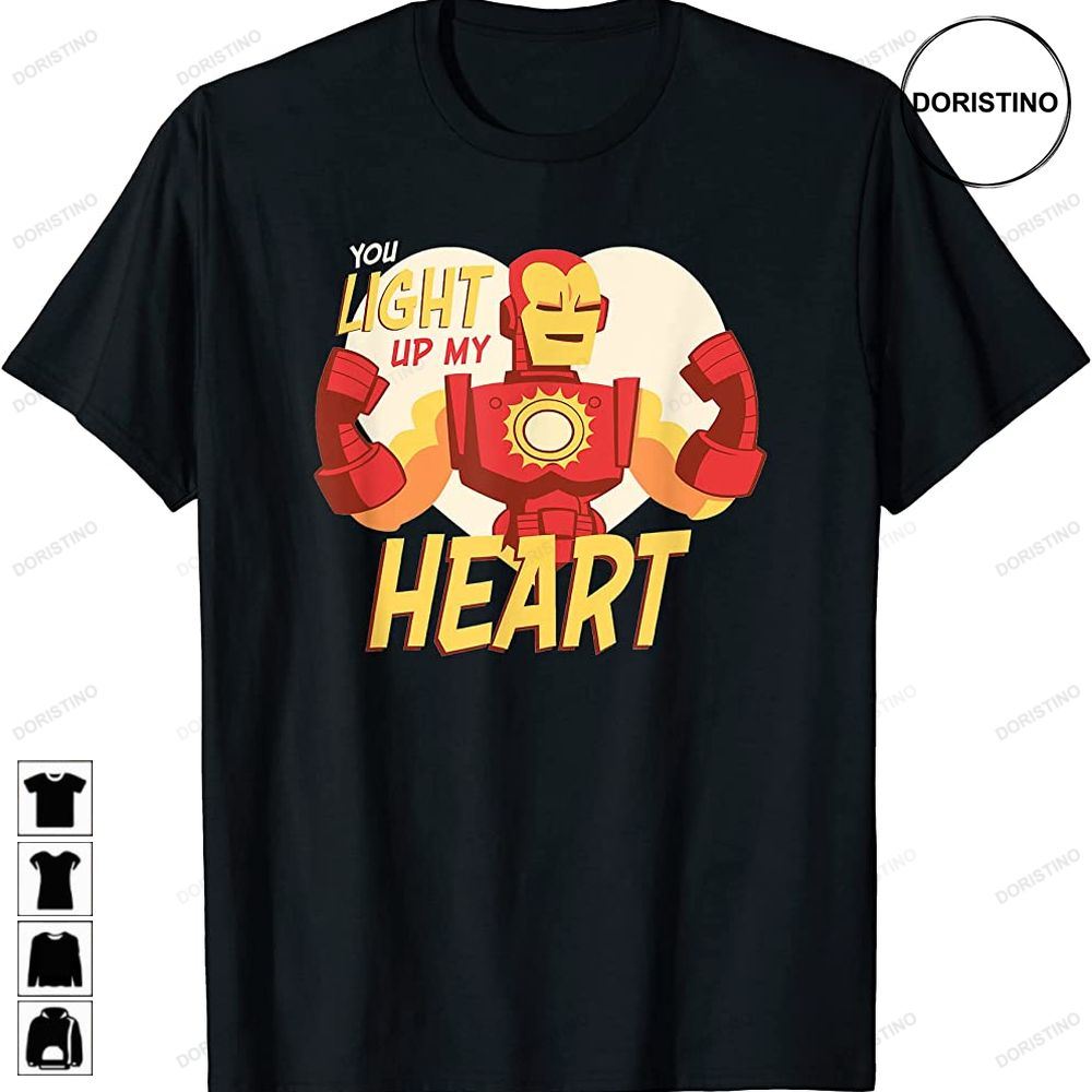 Iron Man Light Up My Heart Valentines Day Romantic Limited Edition T-shirts