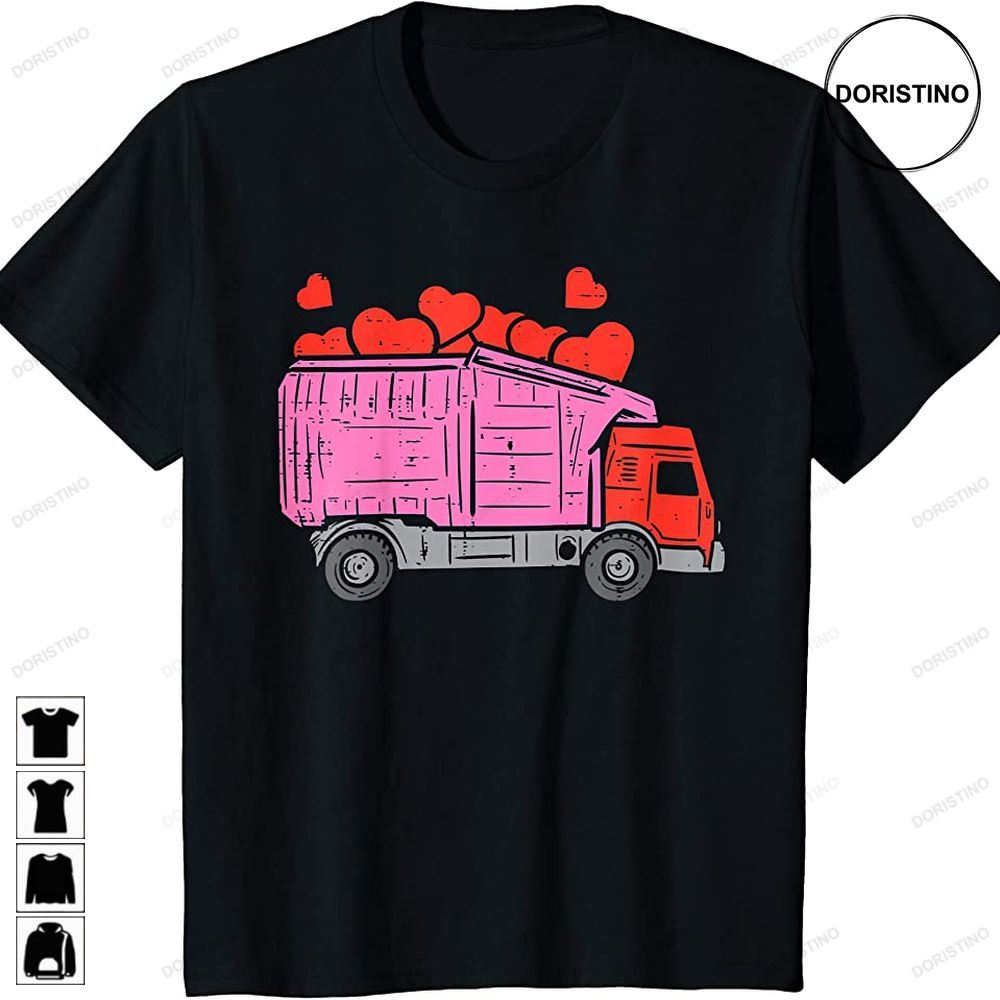 Kids Garbage Truck Hearts Toddler Boys Valentines Day Valentine Awesome Shirts