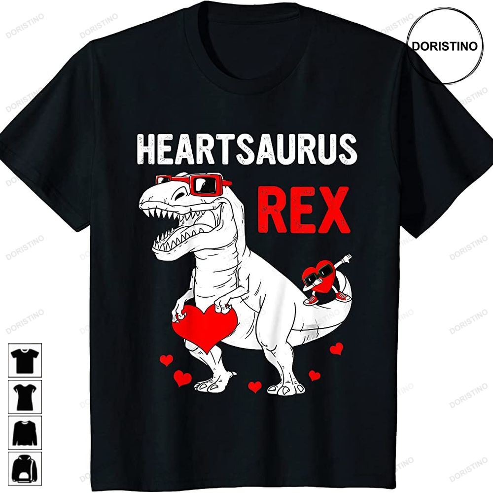 Kids Heartsaurus Rex Dab Heart Dino Toddler Boys Valentines Day Limited Edition T-shirts