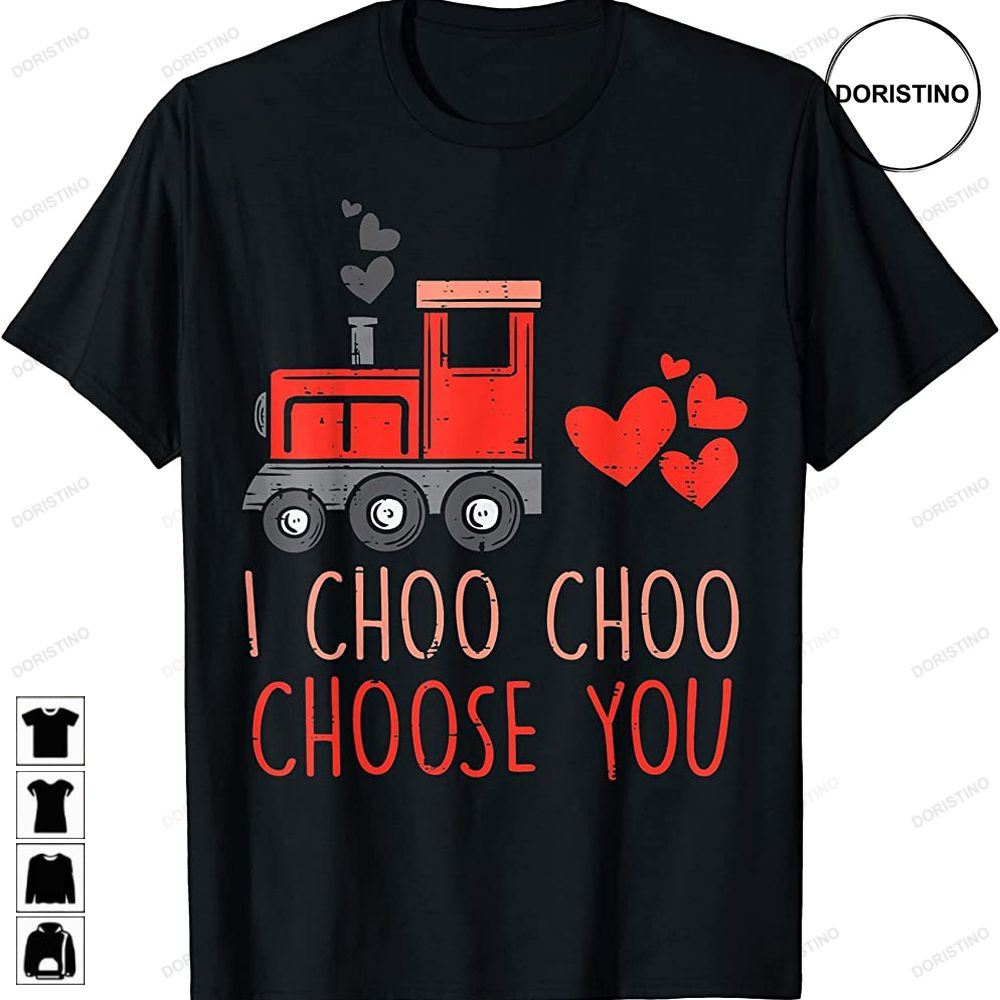 Kids I Choo Choo Choose You Valentines Day Train Toddler Boy Awesome Shirts