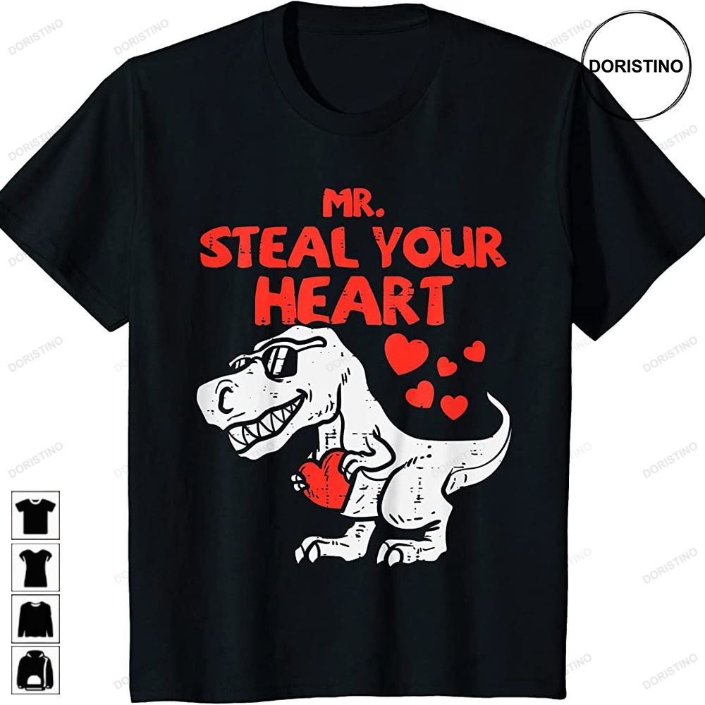 Kids Mr Steal Your Heart Dino Toddler Valentines Day Baby Boys Trending Style