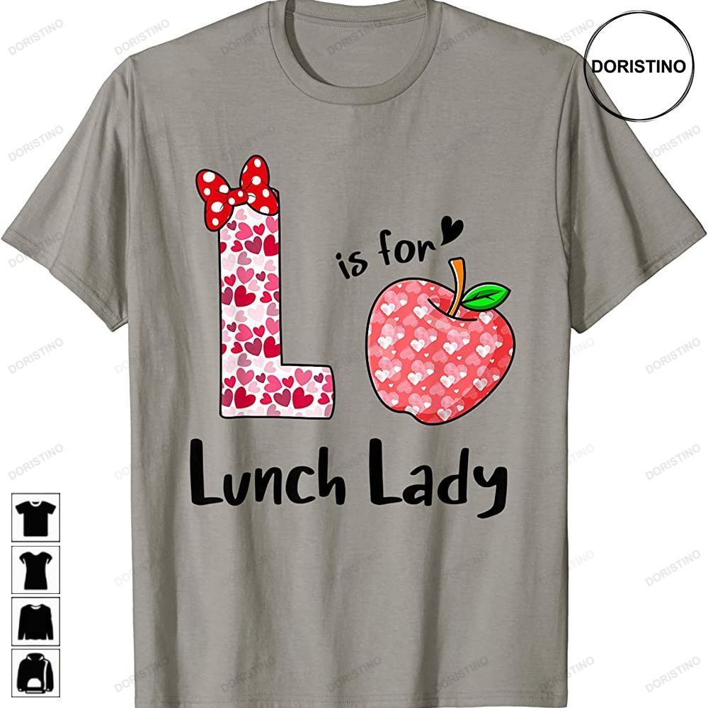 L Is For Lunch Lady Funny Valentines Buffalo Plaid Trending Style