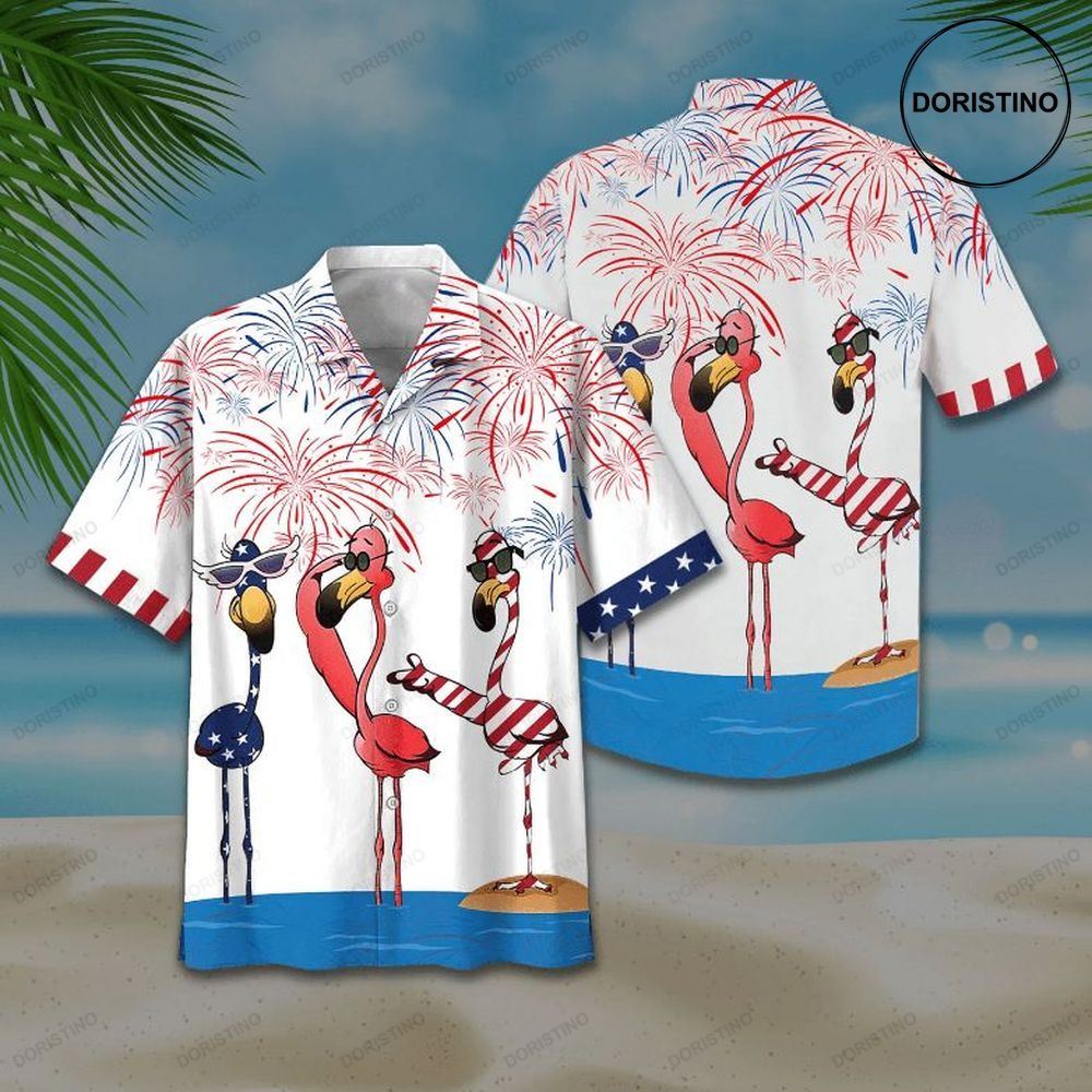 American Flamingoes Print Limited Edition Hawaiian Shirt