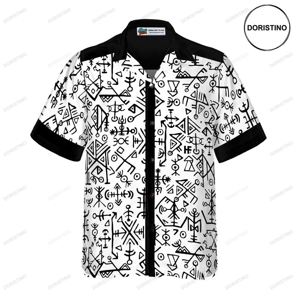 Ancient Viking Seamless Pattern Hawaiian Shirt