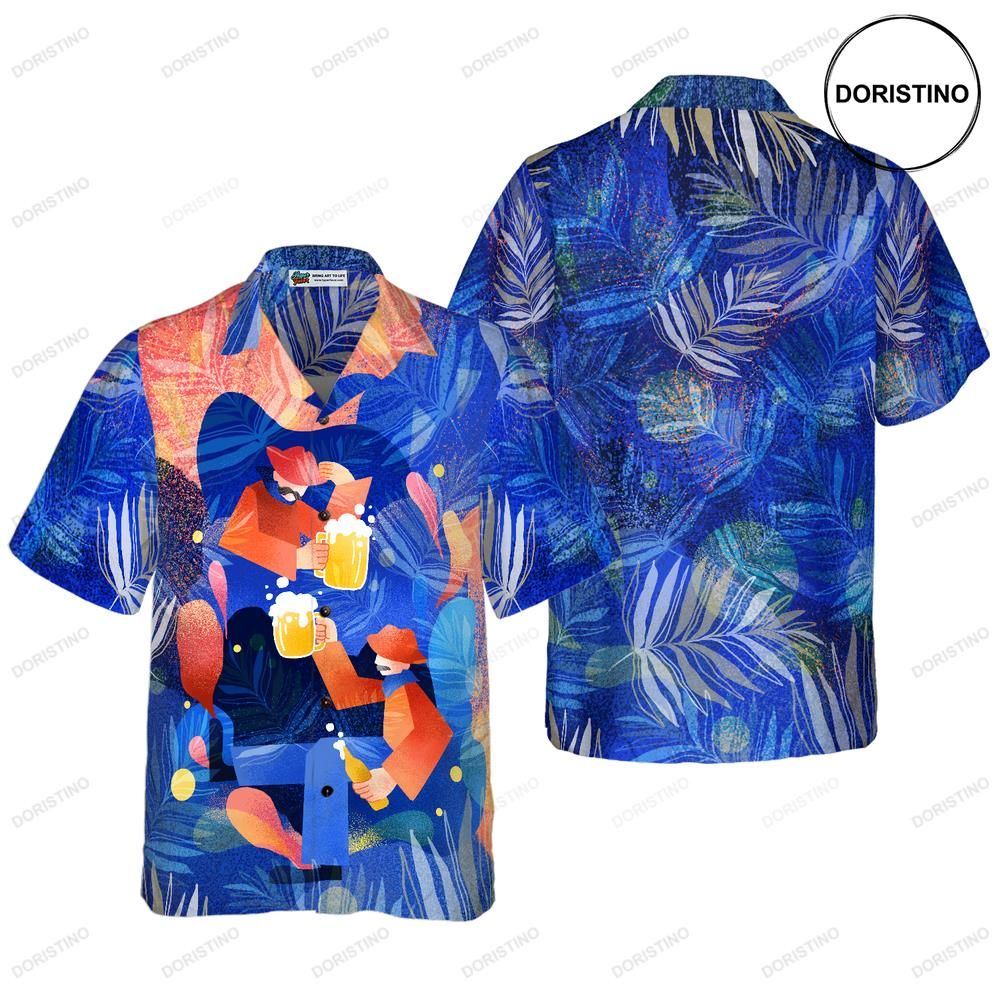 Artistic Beer Party For Men Beer Lovers Aloha Blue Tropical Limited Edition Hawaiian Shirt