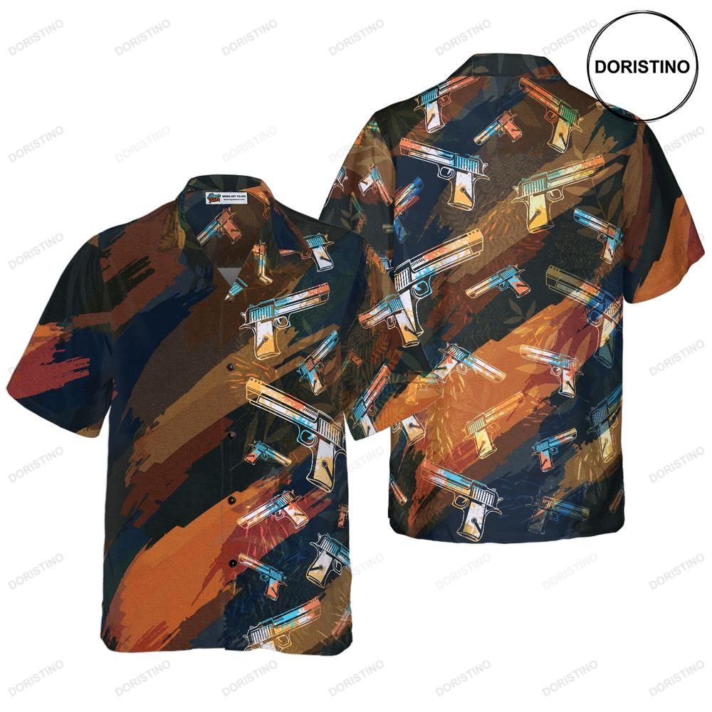 Artistic Tropical Gun For Men Limited Edition Hawaiian Shirt