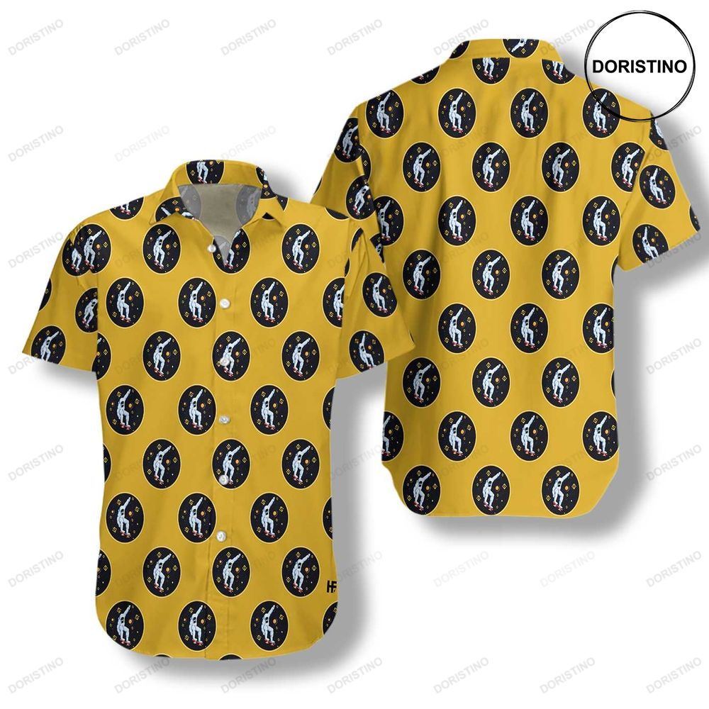 Astronaut Binance Coin Moon Pattern Limited Edition Hawaiian Shirt