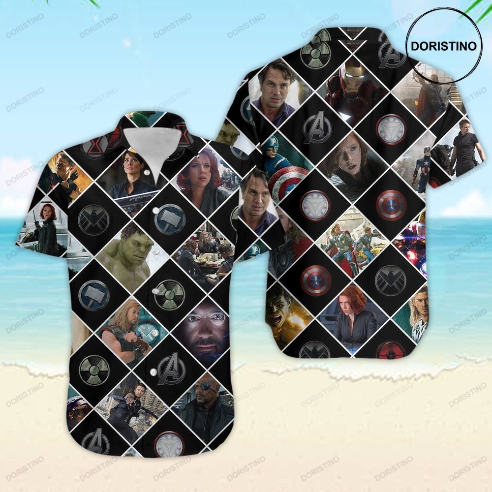 Avenger Marvel Button Up Short Sleeve Summer Holiday Awesome Hawaiian Shirt