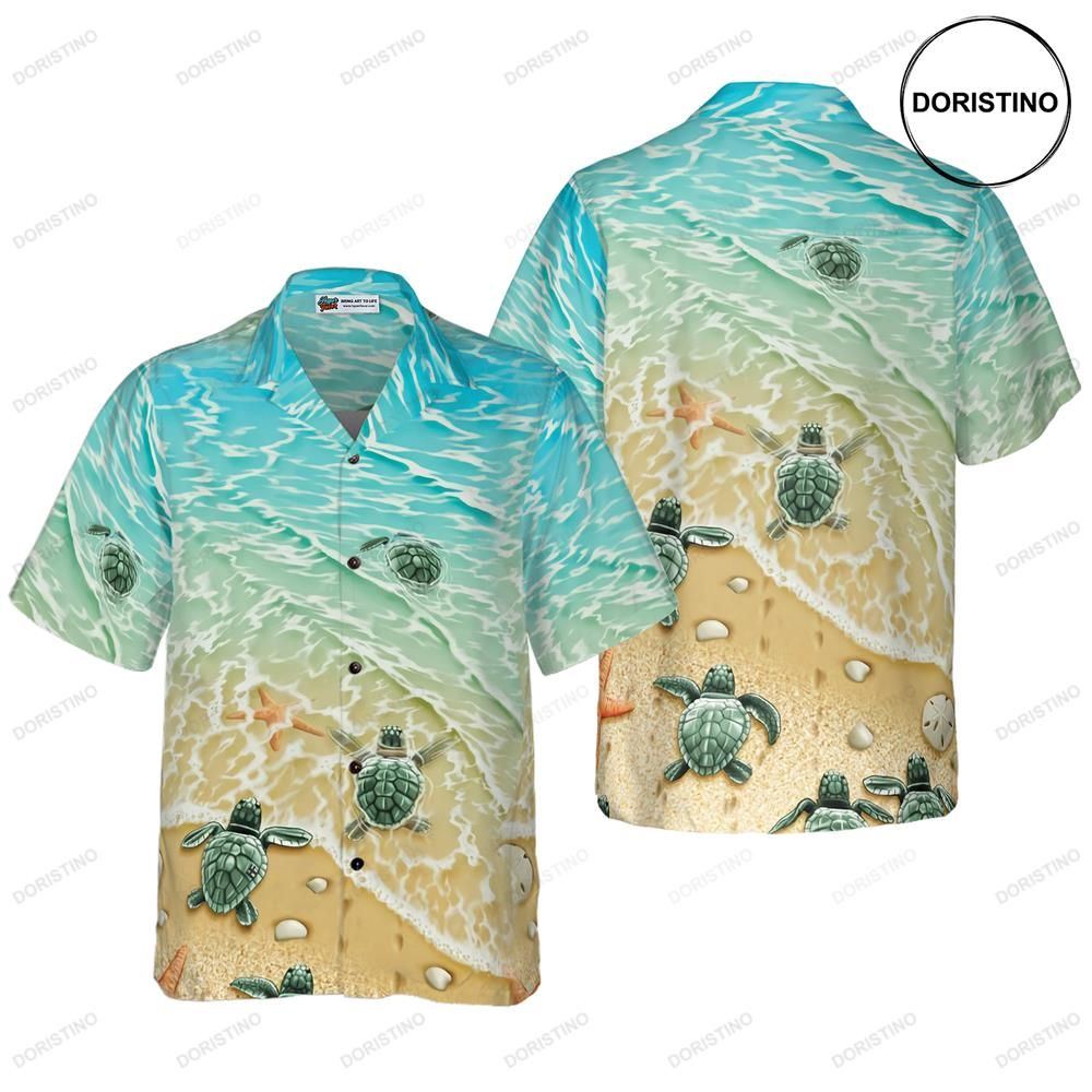 Baby Sea Turtles Awesome Hawaiian Shirt