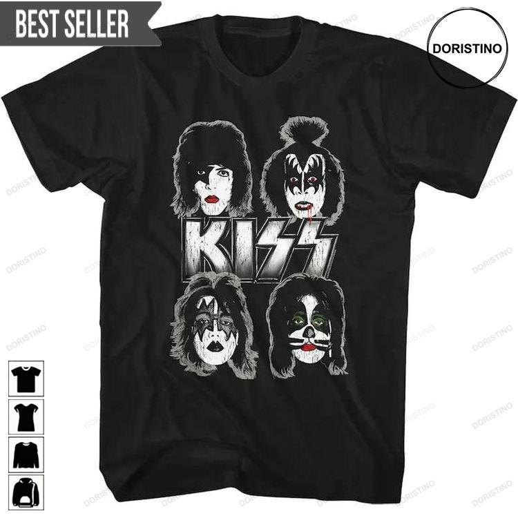 Kiss Band Faces Tshirt Sweatshirt Hoodie