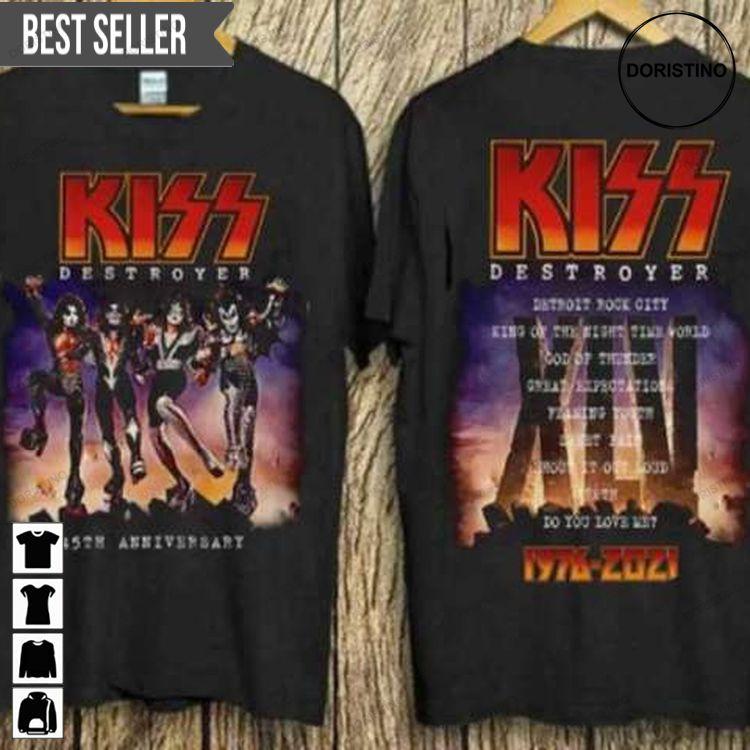 Kiss Band Rock Destroyer Album 45th Anniversary S-5xl Tshirt Sweatshirt Hoodie