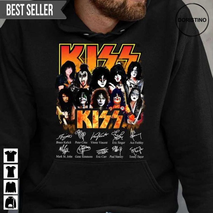 Kiss Rock Band Signatures For Men And Women Tshirt Sweatshirt Hoodie