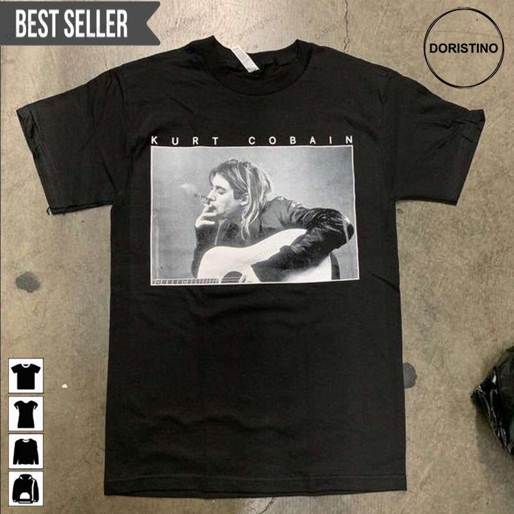 Kurt Cobain Playing Guitar Unisex Hoodie Tshirt Sweatshirt