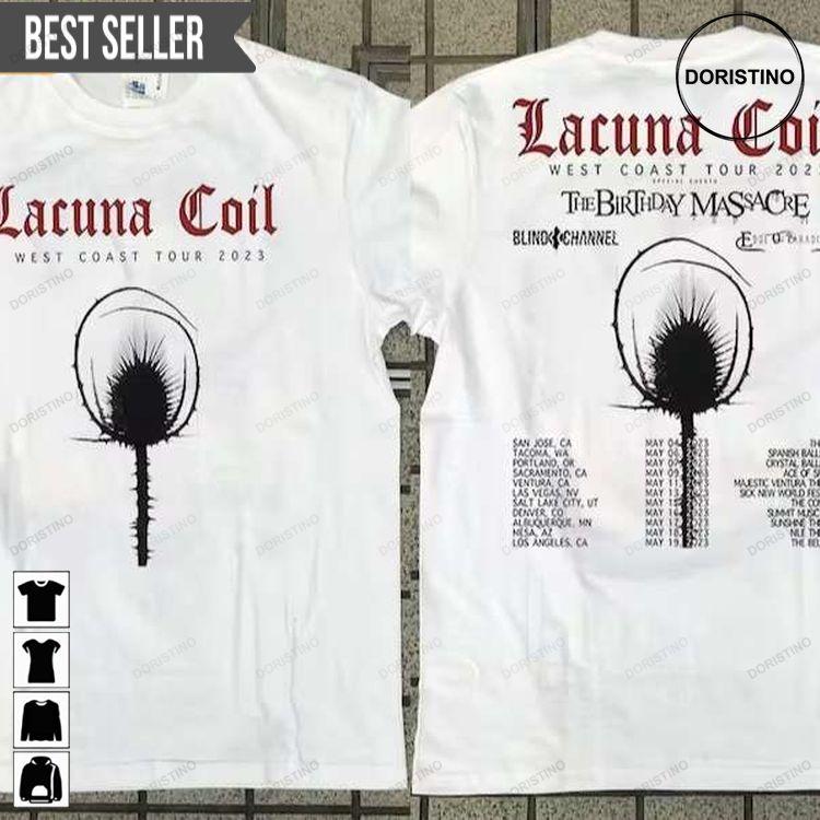 Lacuna Coil West Coast Tour 2023 Short-sleeve Sweatshirt Long Sleeve Hoodie