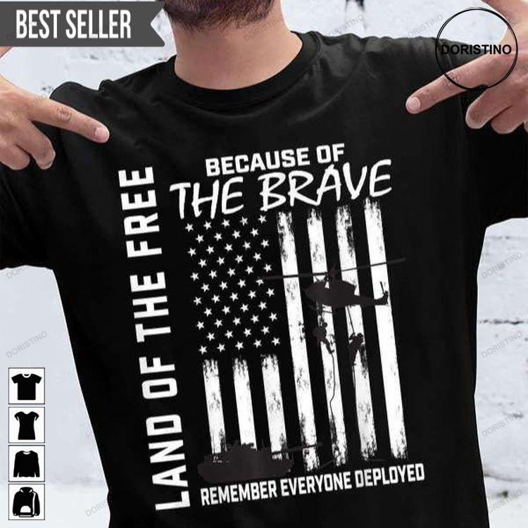 Land Of The Free Because Of The Brave For Men And Women Sweatshirt Long Sleeve Hoodie