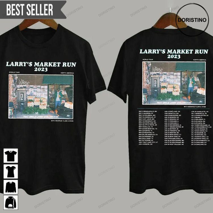 Larry June Larrys Market Run World Tour 2023 Short-sleeve Yzmi3 Hoodie Tshirt Sweatshirt