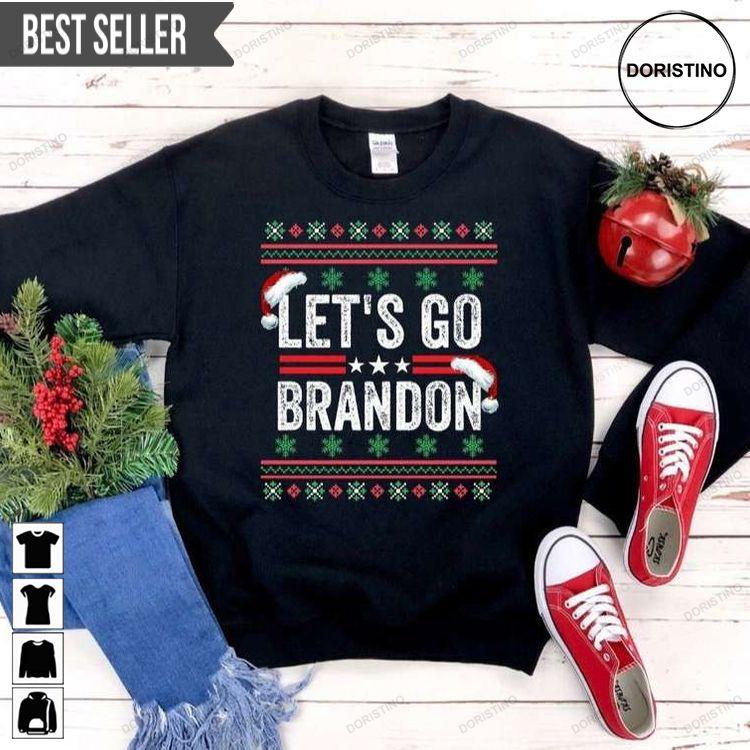 Lets Go Brandon Christmas Biden Sweatshirt Long Sleeve Hoodie