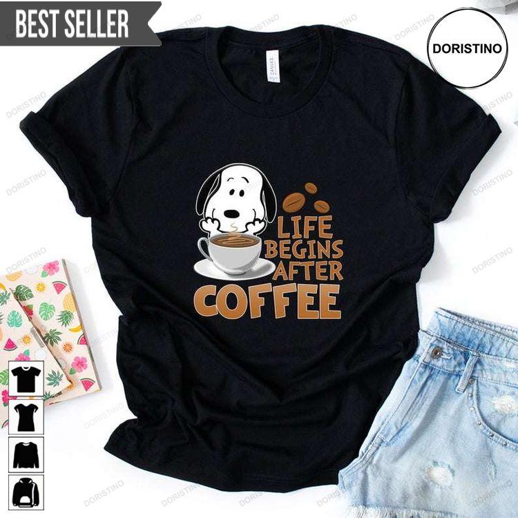 Life Begin After Coffee Snoopy Sweatshirt Long Sleeve Hoodie
