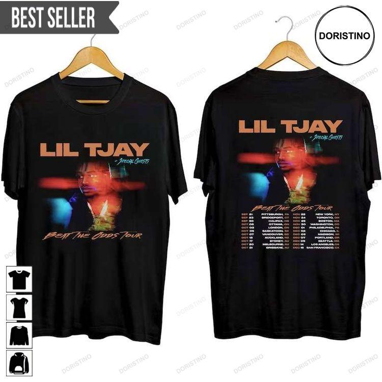 Lil Tjay Beat The Odds Tour 2023 Adult Short-sleeve Hoodie Tshirt Sweatshirt