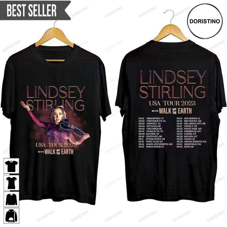 Lindsey Stirling With Walk Off The Earth Tour 2023 Adult Short-sleeve Hoodie Tshirt Sweatshirt