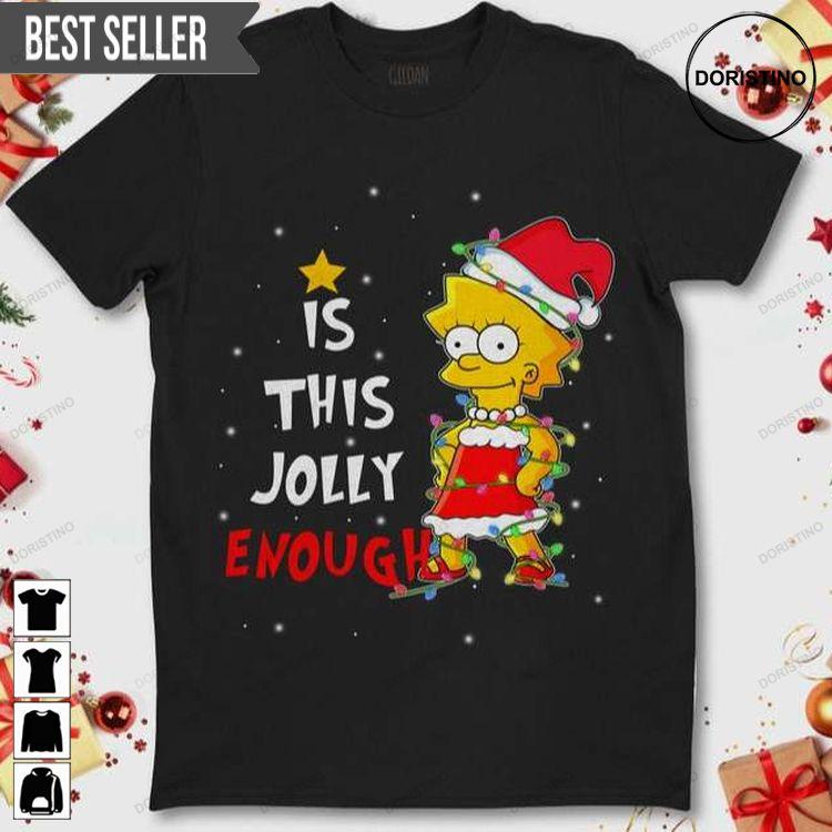 Lisa Simpson Christmas This Jolly Enough Sweatshirt Long Sleeve Hoodie