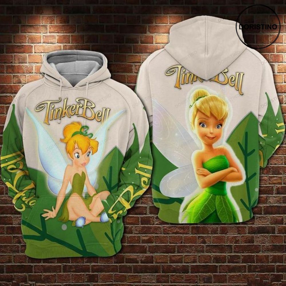 Tinker Bell And Leaf All Over Print Hoodie