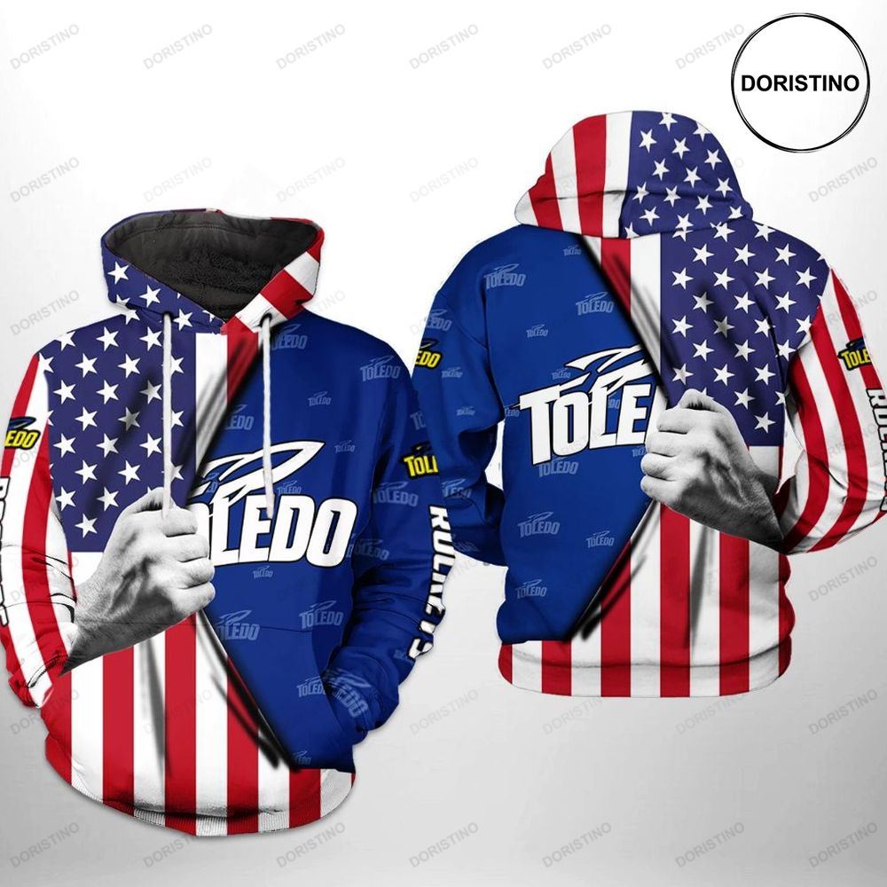 Toledo Rockets Ncaa Us Flag Limited Edition 3d Hoodie