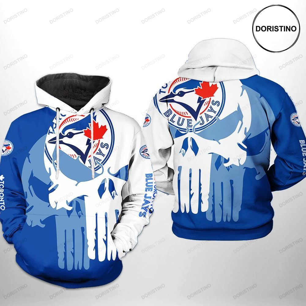 Toronto Blue Jays Mlb Team Skull Limited Edition 3d Hoodie
