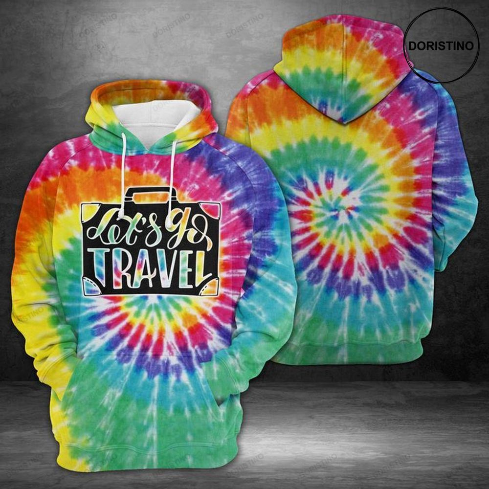 Travel Life Tie Dye Awesome 3D Hoodie