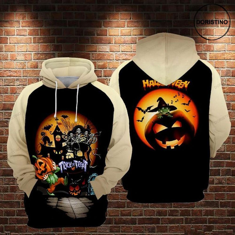 Trick Or Treat Halloween Theme Awesome 3D Hoodie