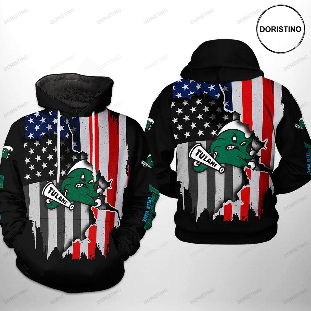 Tulane Green Wave Ncaa Us Flag Limited Edition 3d Hoodie