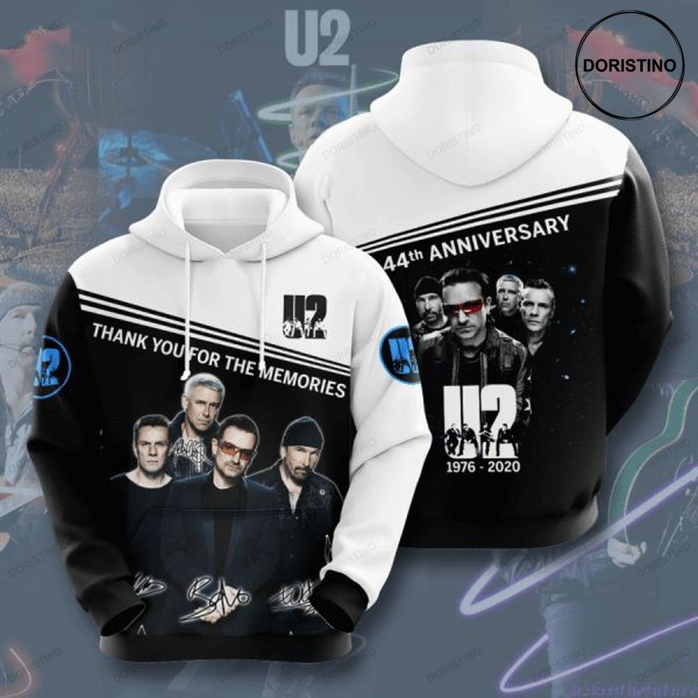 U2 44th Anniversary 1976 2020 Signature Design Gift For Fan Custom Ed All Over Print Hoodie