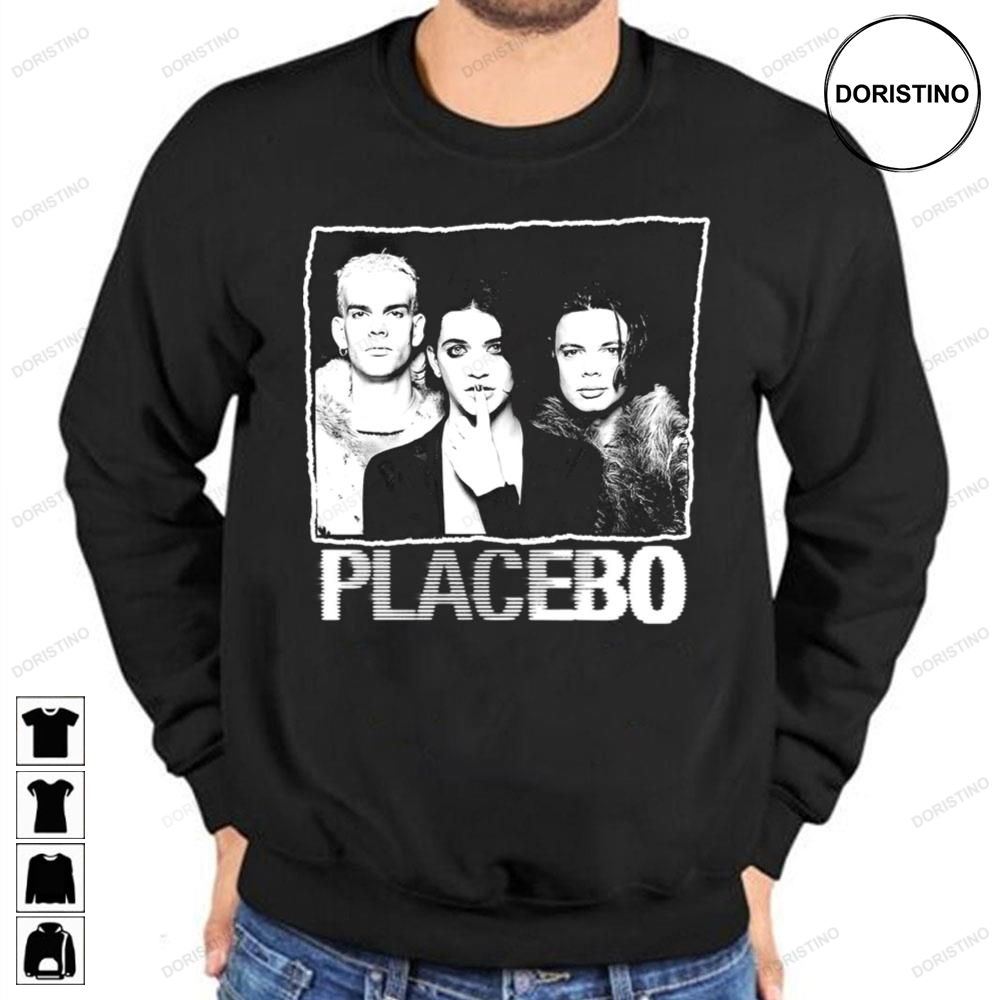 Tour Merchandise Placebo Rock Members White And Black Art Trending Style