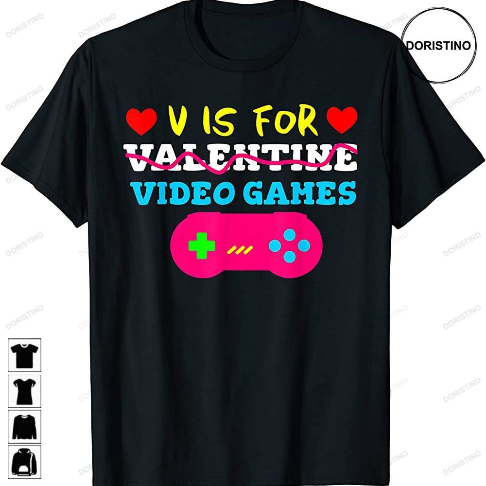 V Is For Video Games Valentines Day Gamer Trending Style